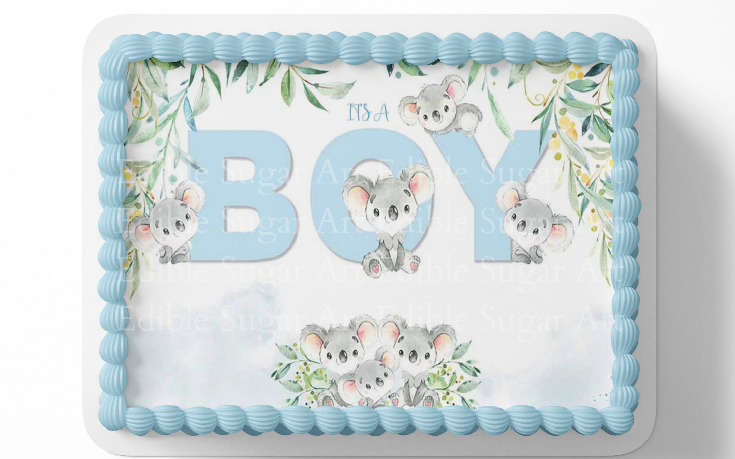 Koala BABY SHOWER Cake Topper Edible Image Safari Cake Topper, Elephant Baby Shower Cake Topper, Elephant cake Decorations, Cake Wrap, Sheet Cake Topper