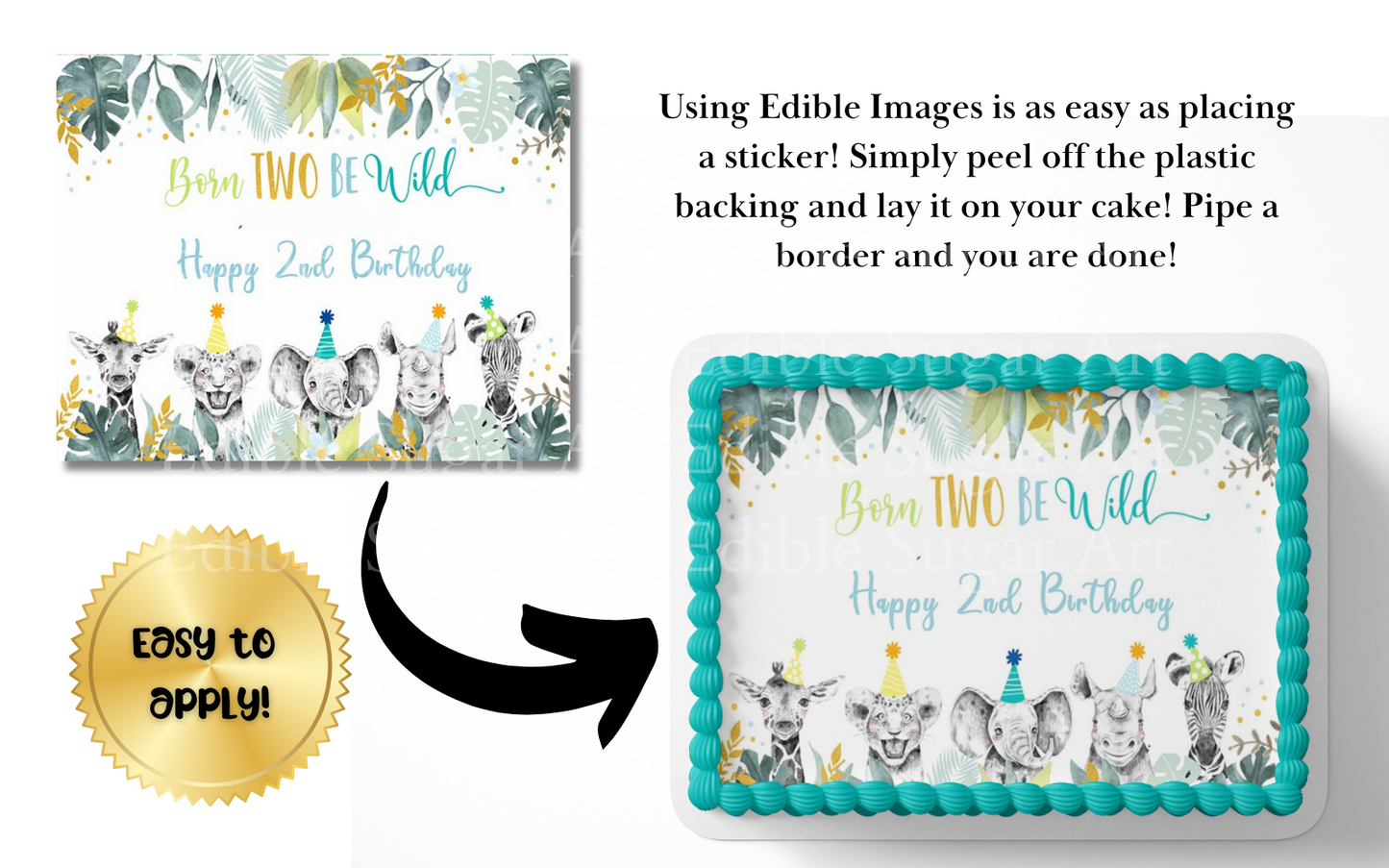 TWO WILD BIRTHDAY CAKE TOPPER