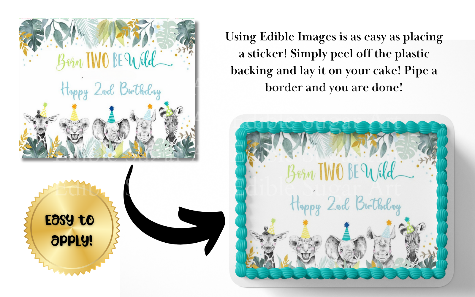 TWO WILD BIRTHDAY CAKE TOPPER