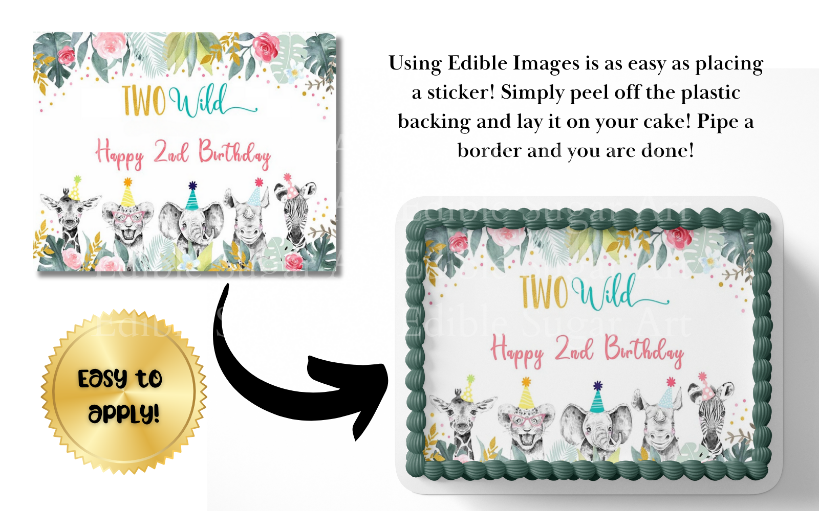 TWO WILD BIRTHDAY CAKE TOPPER