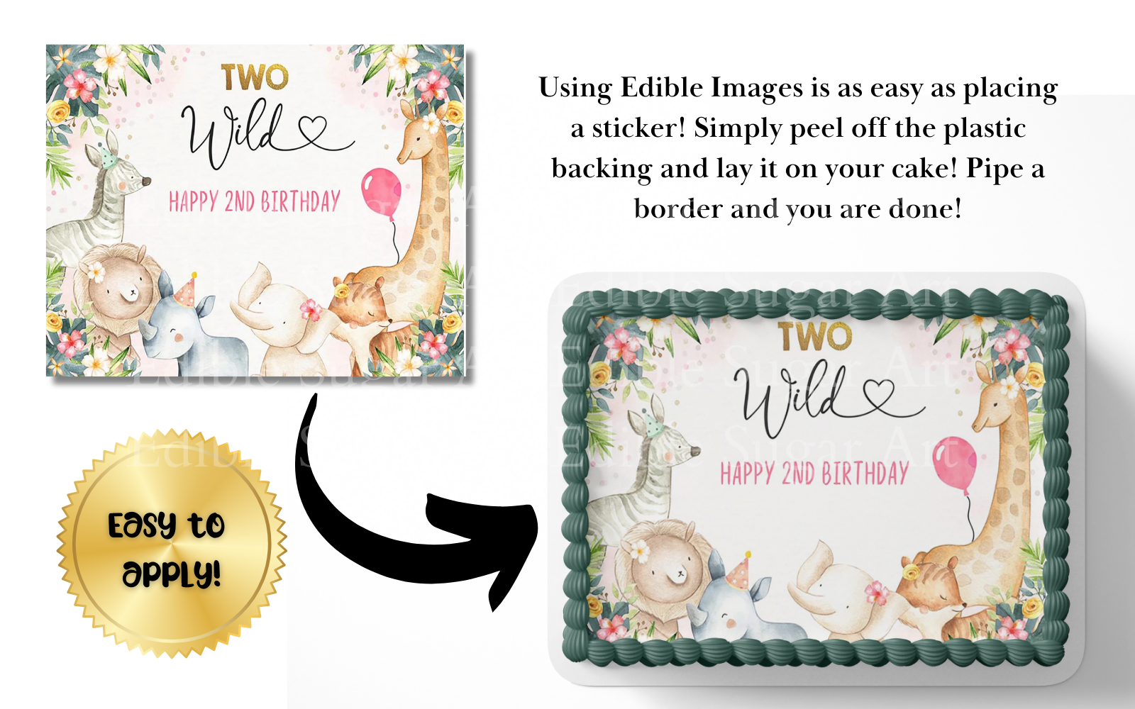 TWO WILD BIRTHDAY CAKE TOPPER