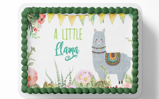 LLAMA BABY SHOWER CAKE TOPPER