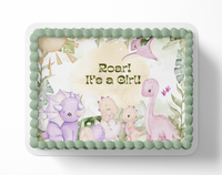 Dinosaur Baby shower cake topper edible image