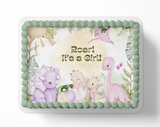 Dinosaur Baby shower cake topper edible image