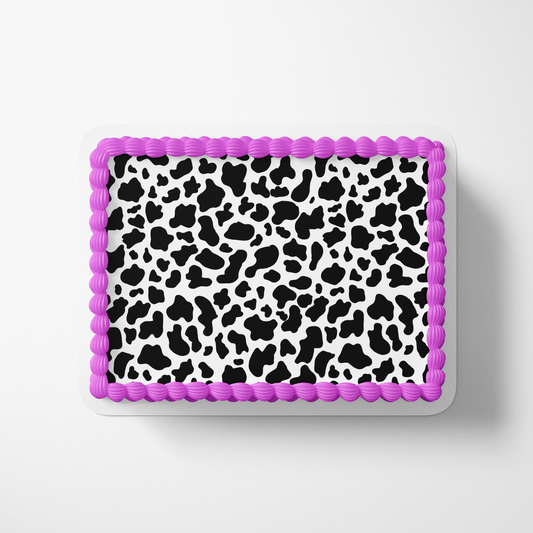 Cow Print Cake Wrap Cow Print Cake Topper