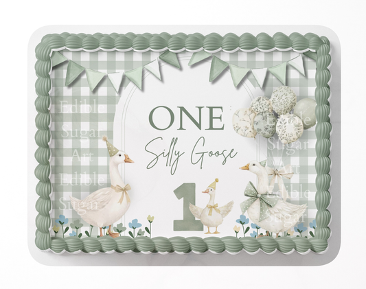 One Silly Goose Birthday Cake Topper, Silly Goose Cake Topper, Silly Goose Party, One Silly Goose, Silly Goose Birthday Cake Topper