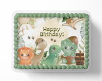 Dinosaur BIRTHDAY cake topper edible image