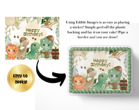 Dinosaur BIRTHDAY cake topper edible image