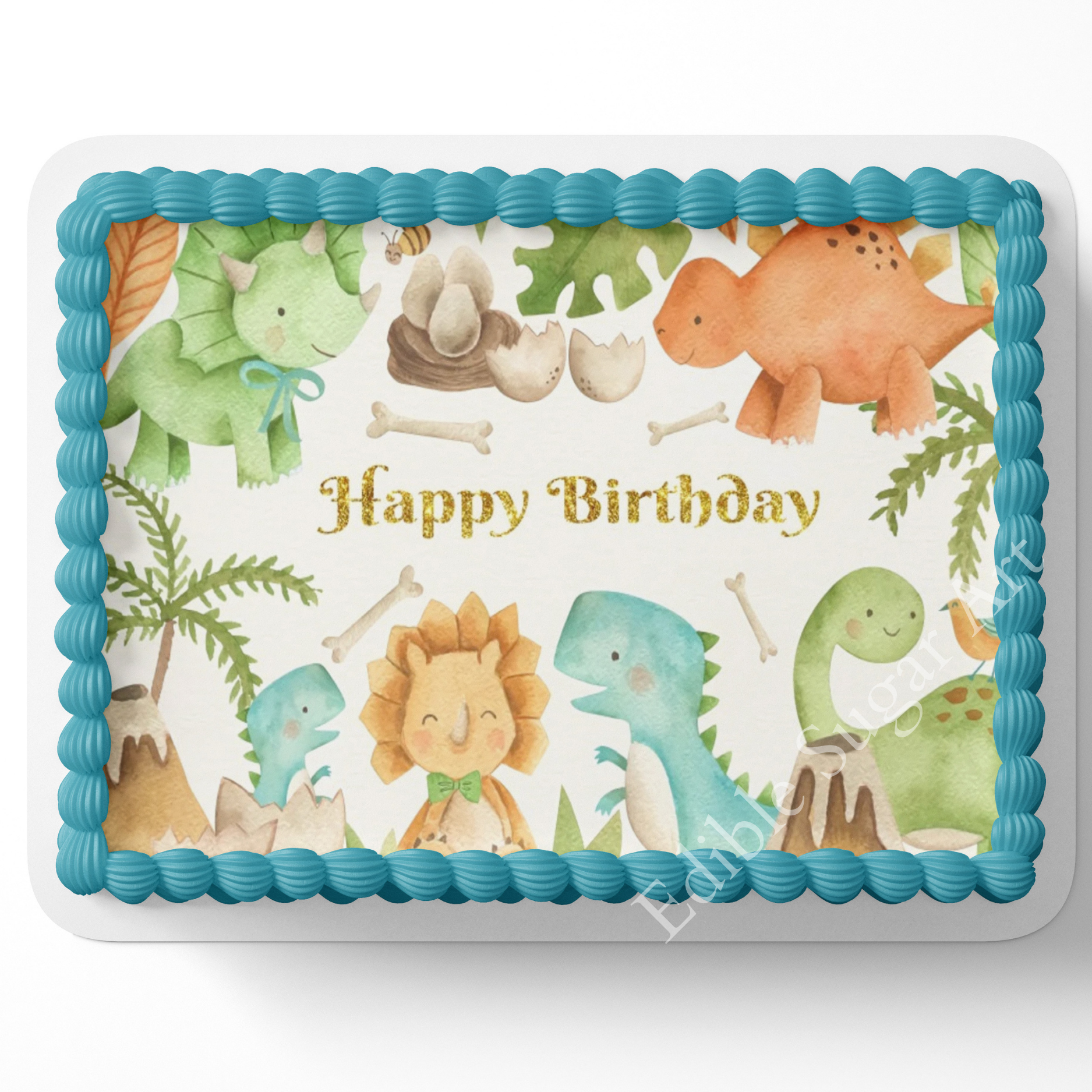 DINOSAUR Birthday Cake Topper Edible Image Dinosaur Topper