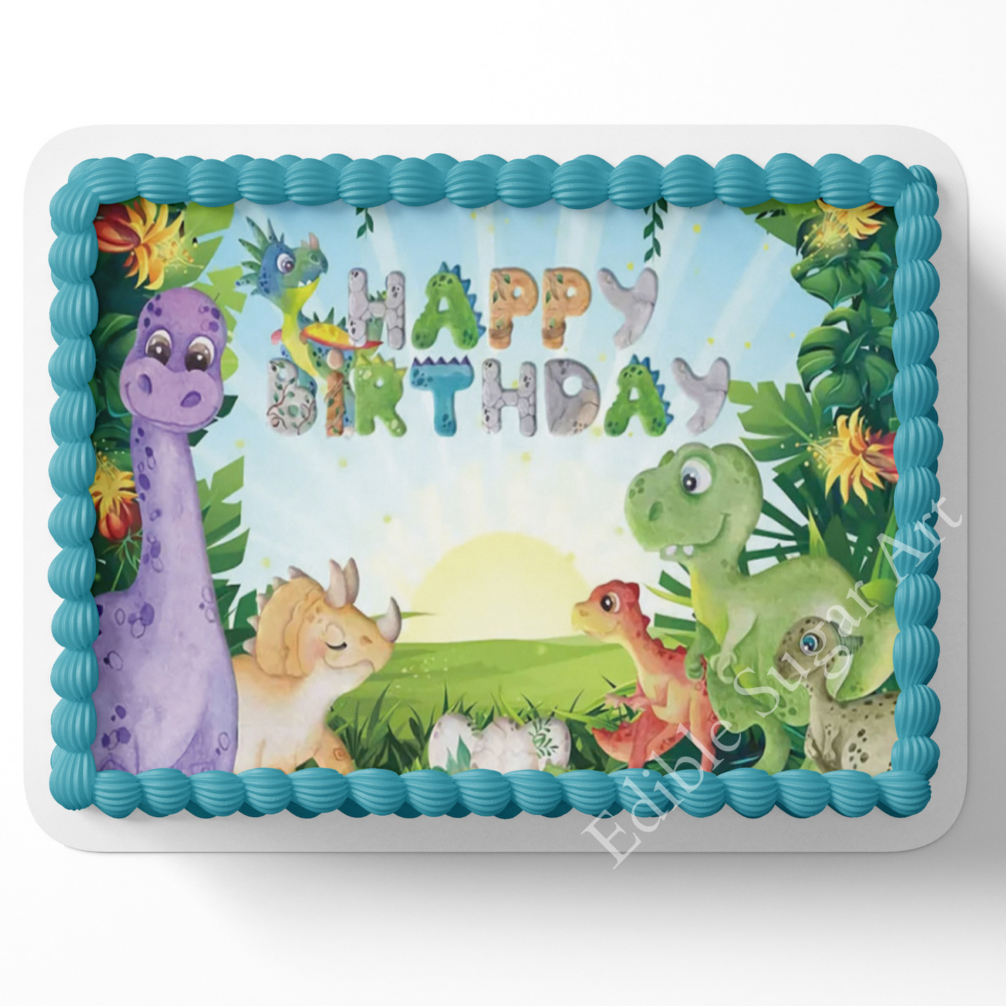 DINOSAUR Birthday Cake Topper Edible Image Dinosaur Topper