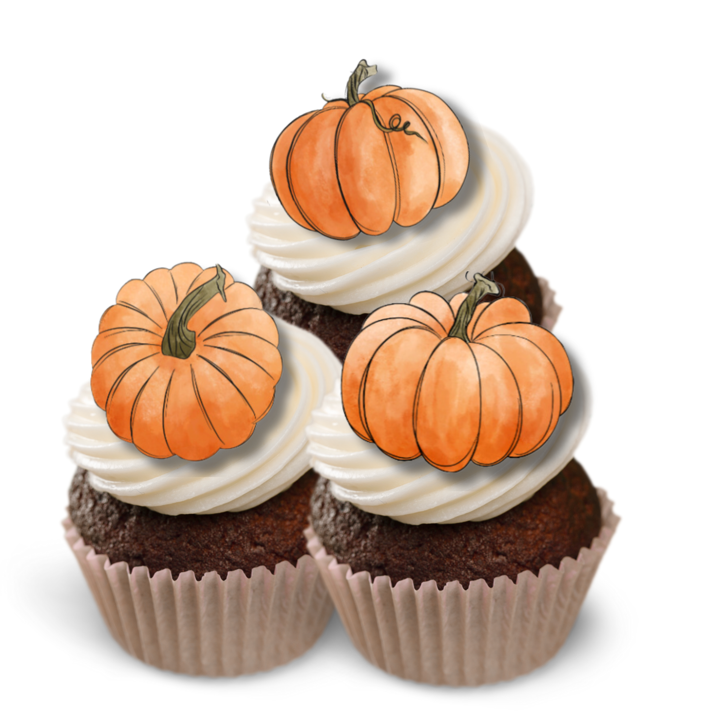 Pumpkin Cake Topper, Pumpkin Cupcake Toppers, Edible Pumpkin Decor, Pumpkin Drink Toppers