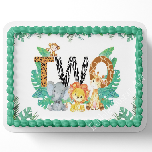 SAFARI Birthday Party Cake Topper 2nd Birthday Safari Jungle party