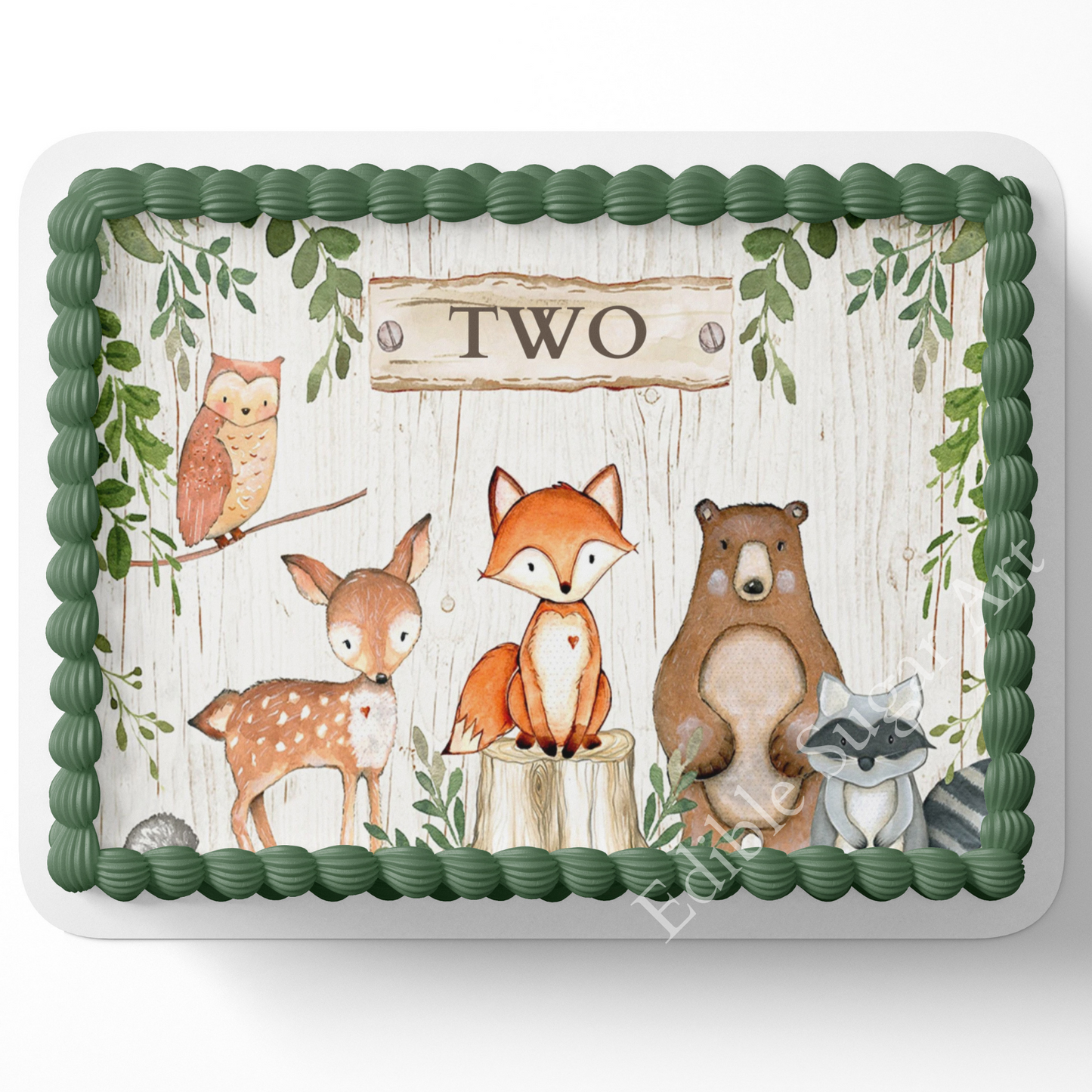 Woodland Birthday Party Cake Topper, Woodland cake topper, woodland baby shower, woodland sheet cake, edible image, first birthday, custom, customizable cake topper, picture on cake 