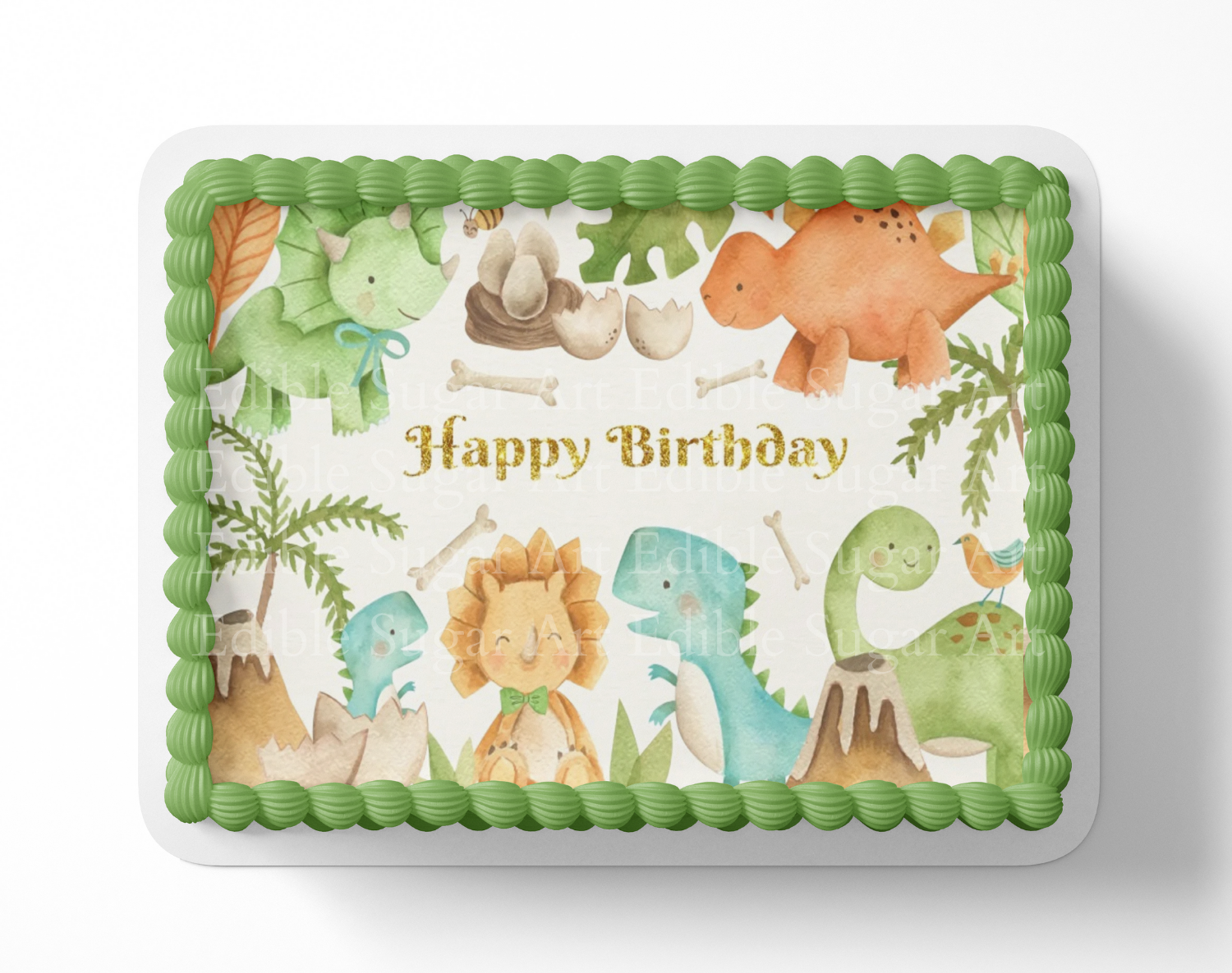 Dinosaur BIRTHDAY cake topper edible image