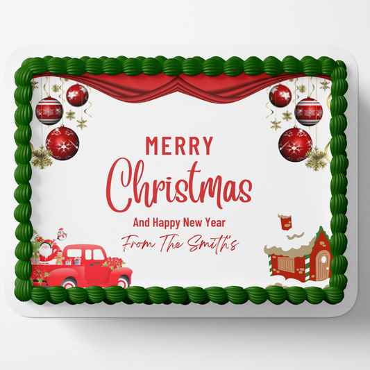 CHRISTMAS CAKE TOPPER Personalizable christmas cake topper custom christmas cake topper