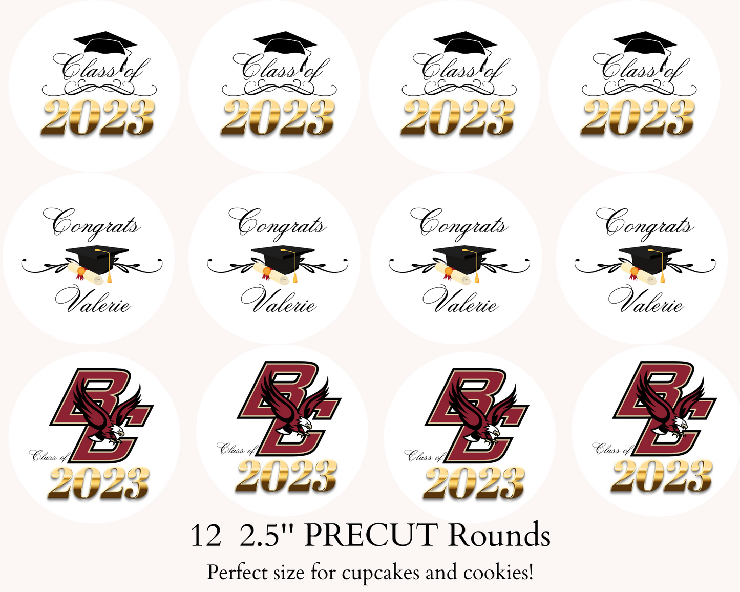 Graduation Cupcake Toppers Edible Image Graduation Dessert Toppers