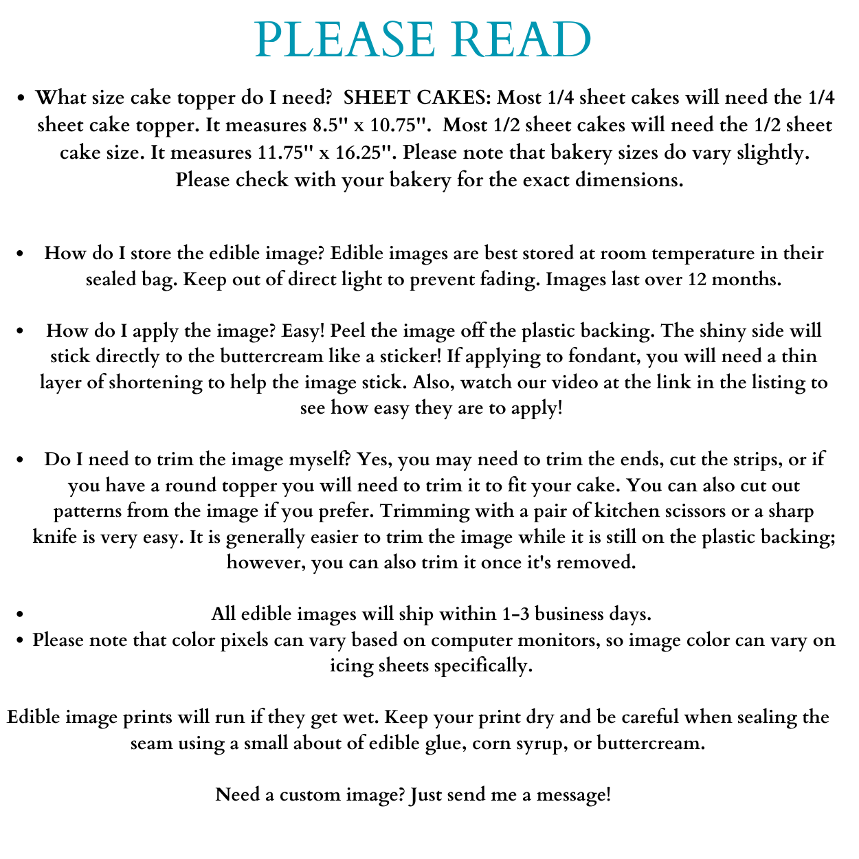 EDIBLE IMAGE CAKE TOPPER