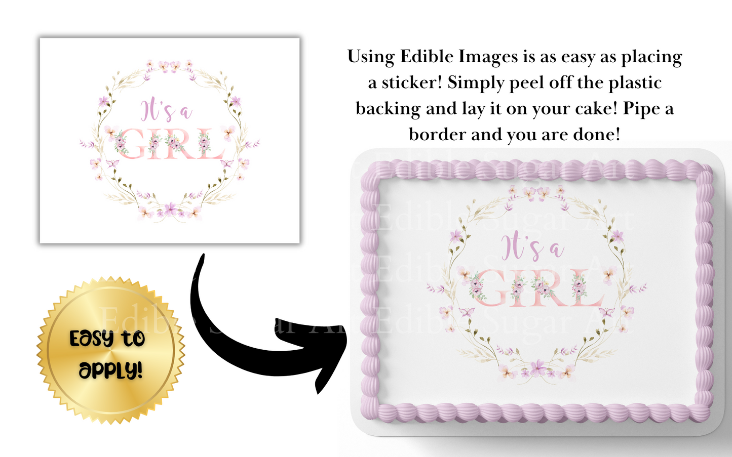 ITS A GIRL CAKE TOPPER