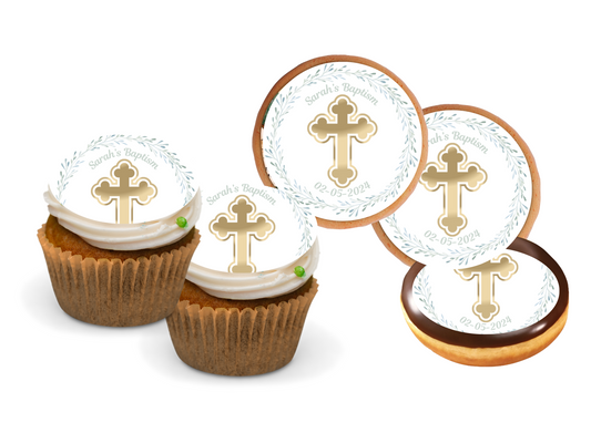 BAPTISM CUPCAKE TOPPERS, CHRISTENING CUPCAKE TOPPERS, FIRST HOLY COMMUNION CUPCAKE TOPPER