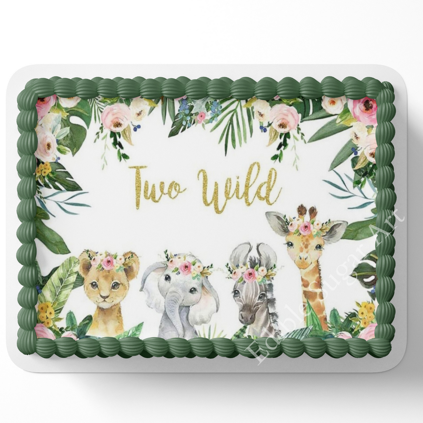 Two Wild Safari Birthday Cake Topper, Safari birthday, Two Wild Cake Topper, Edible Image