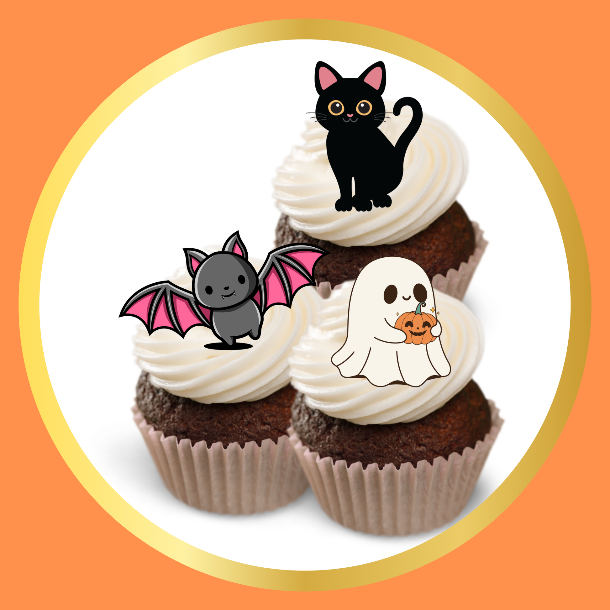 Halloween cupcake toppers , ghost cupcake toppers, cute ghost, 