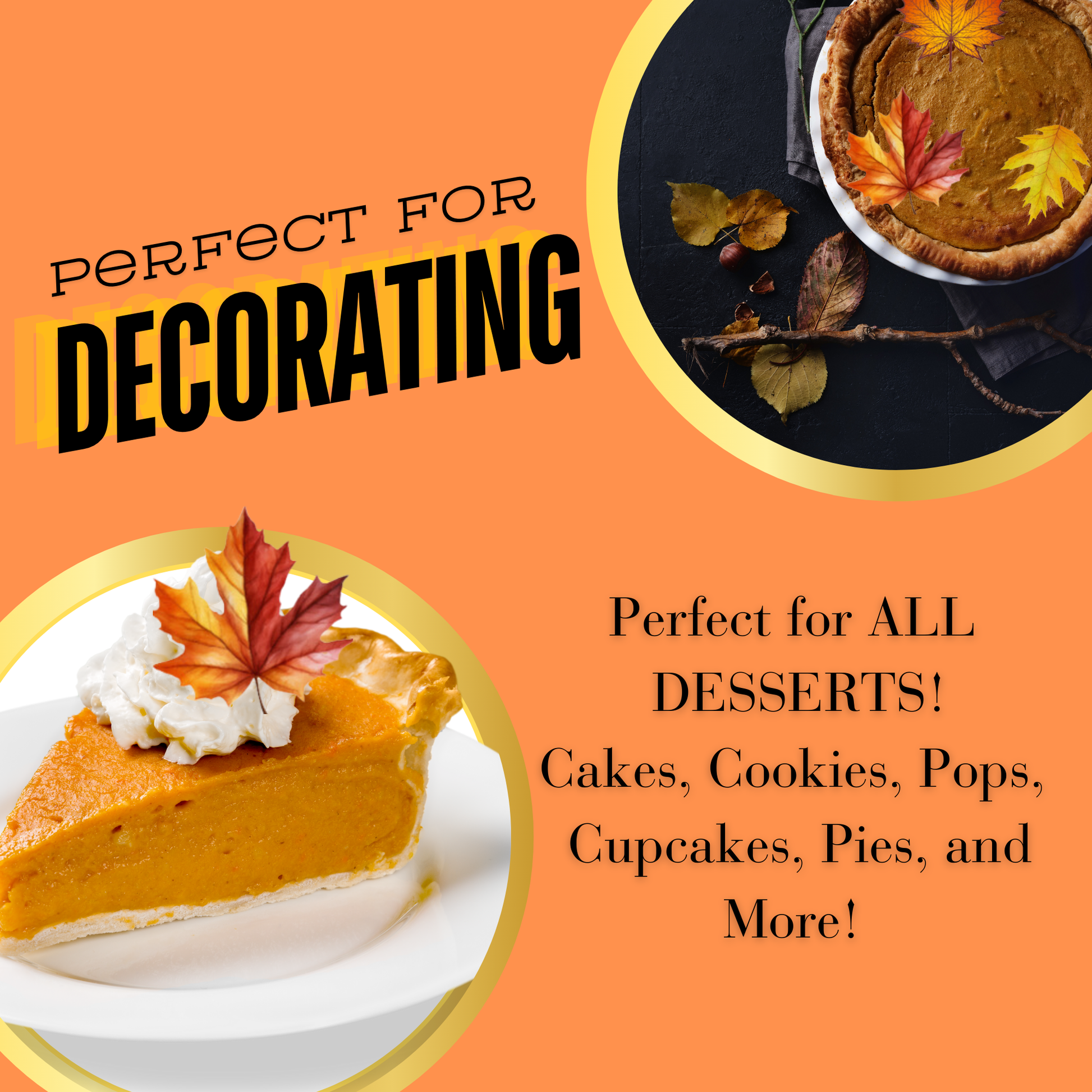 Fall Edible Leaf Cupcake Toppers, edible leaves, wafer paper leaves, cake decor, cupcake toppers