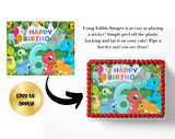 Dinosaur BIRTHDAY cake topper edible image