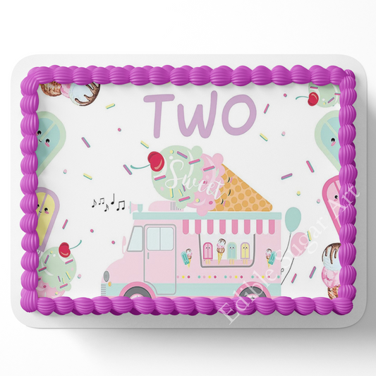 ICE CREAM Birthday Cake Topper, ICE CREAM birthday, ICE CREAM Cake Topper, Edible Image