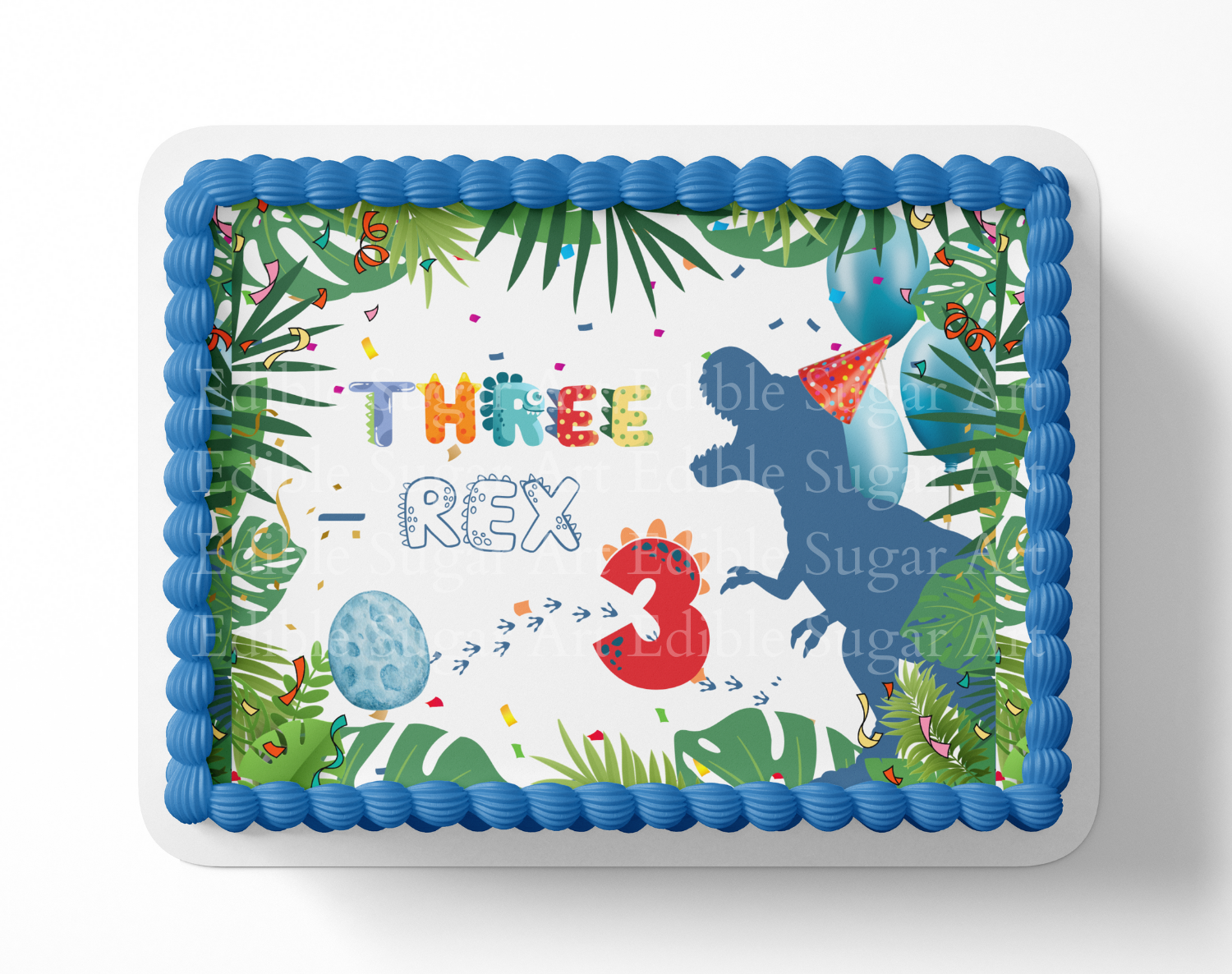 Dinosaur BIRTHDAY cake topper edible image