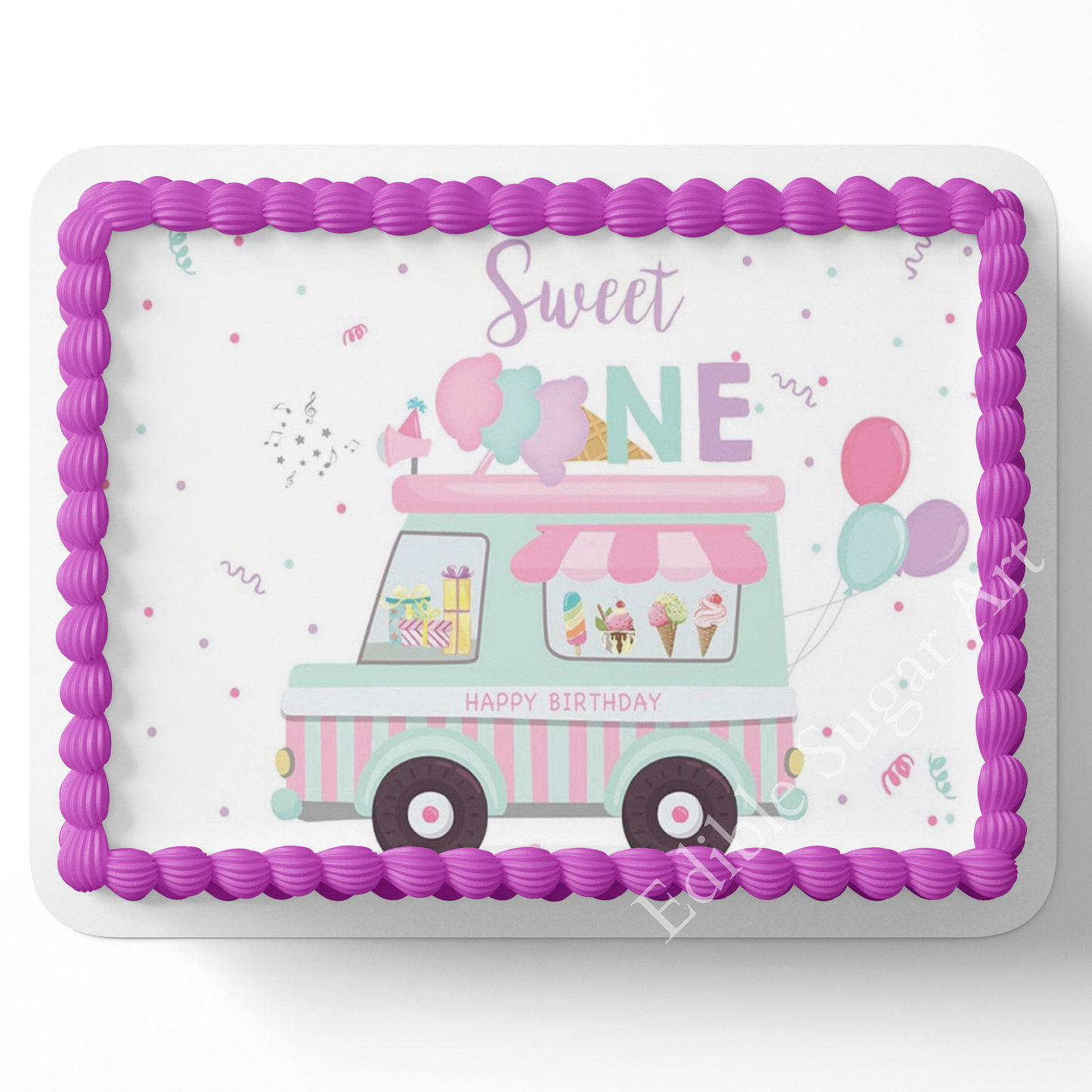 Sweet One Ice cream party cake topper