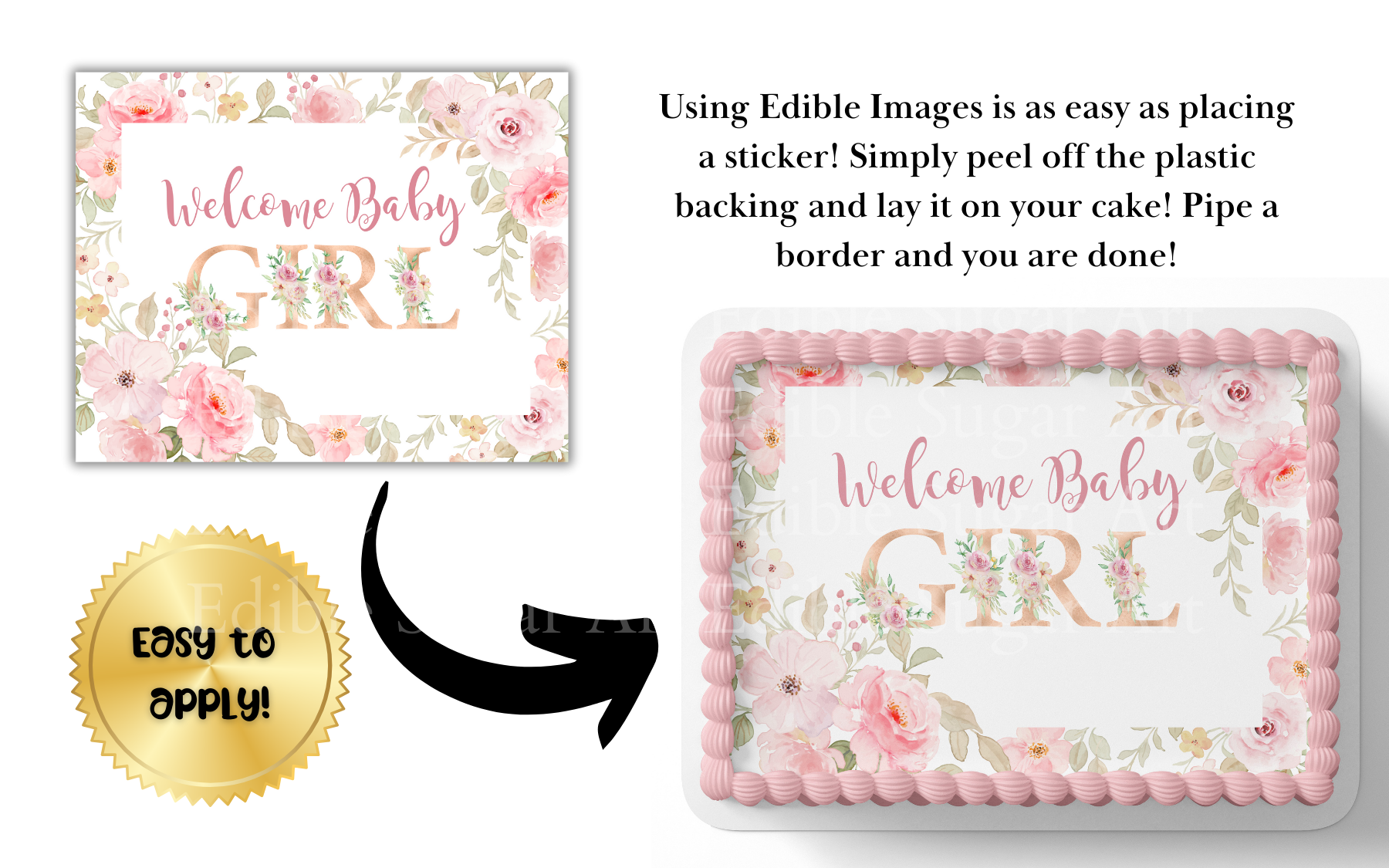 WELCOME BABY CAKE TOPPER