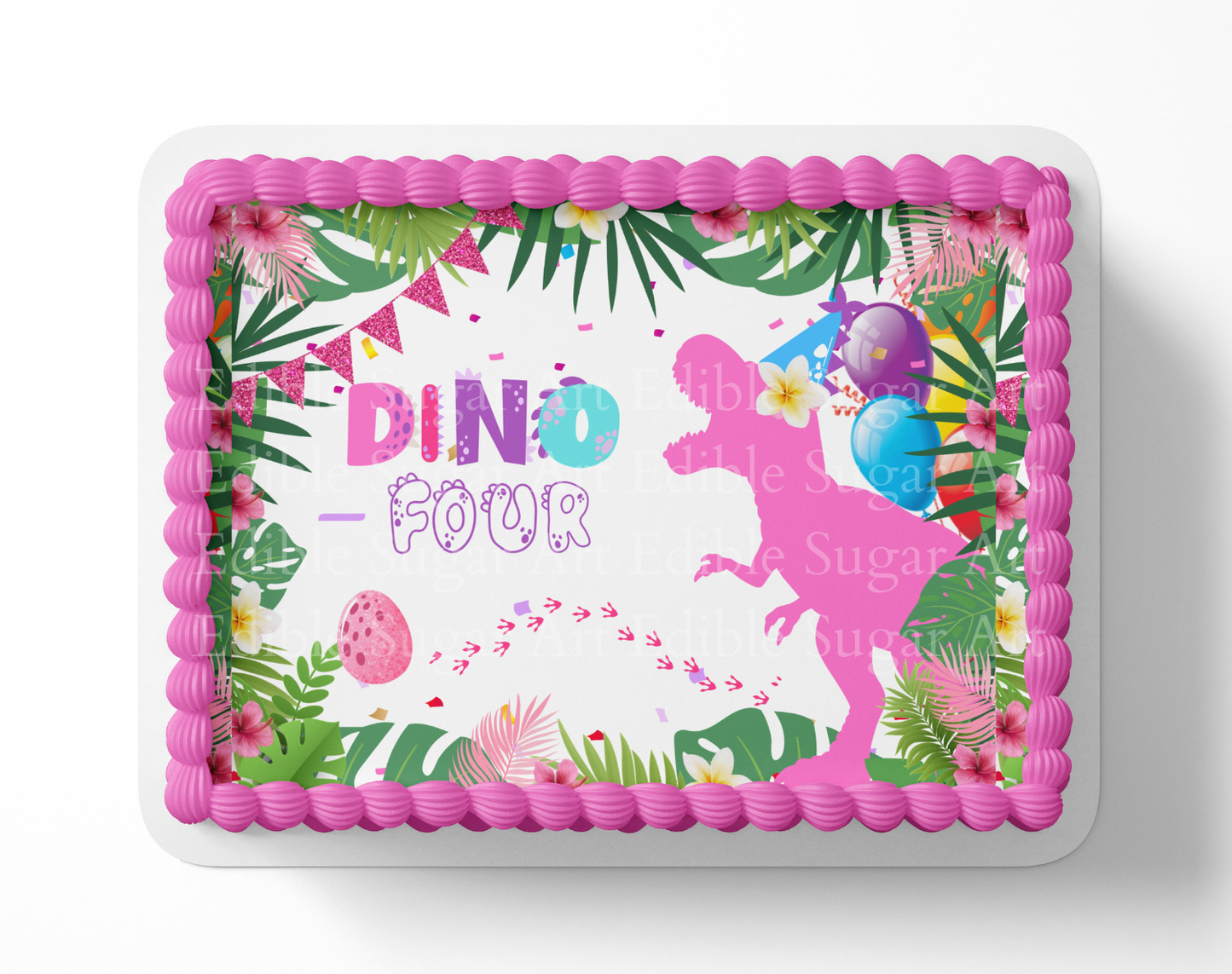 Dinosaur BIRTHDAY cake topper edible image