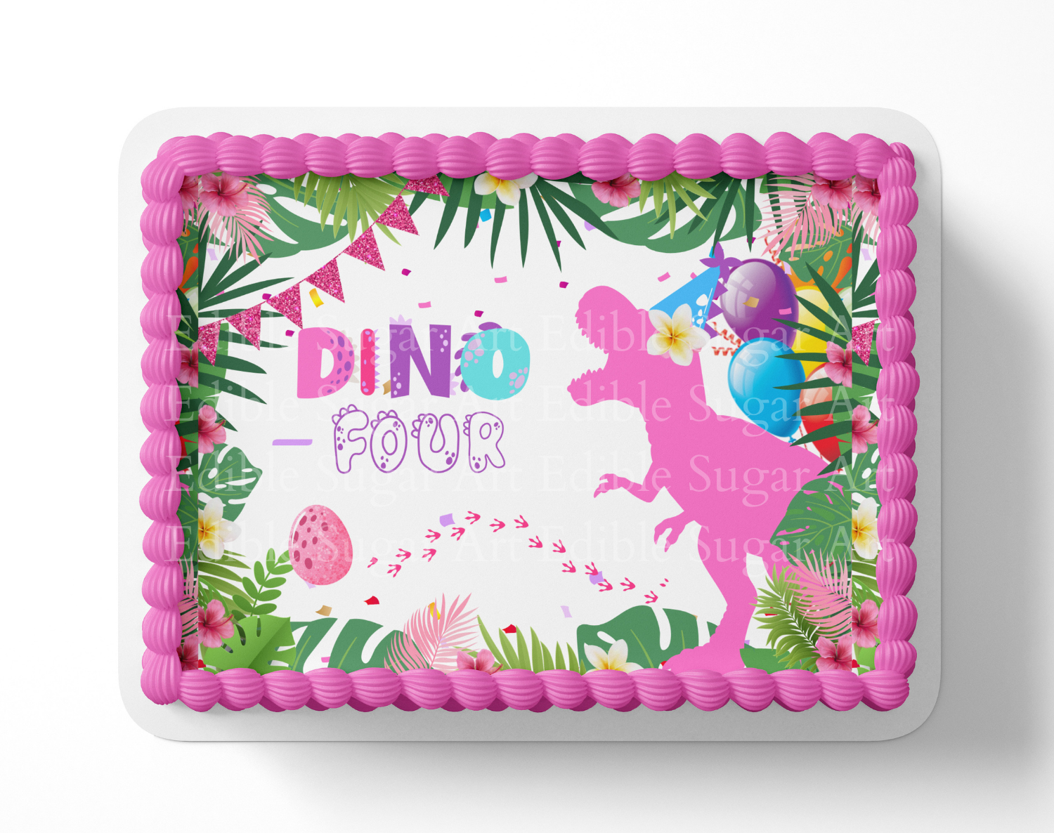 Dinosaur BIRTHDAY cake topper edible image