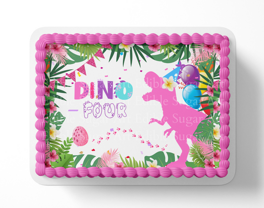 Dinosaur BIRTHDAY cake topper edible image