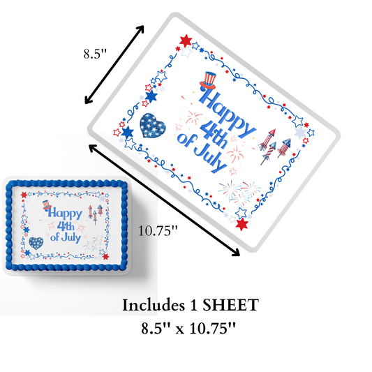 4th of July Cake Topper Edible Image Forth of Jay Cake Topper