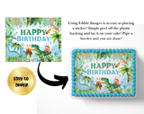 Dinosaur BIRTHDAY cake topper edible image