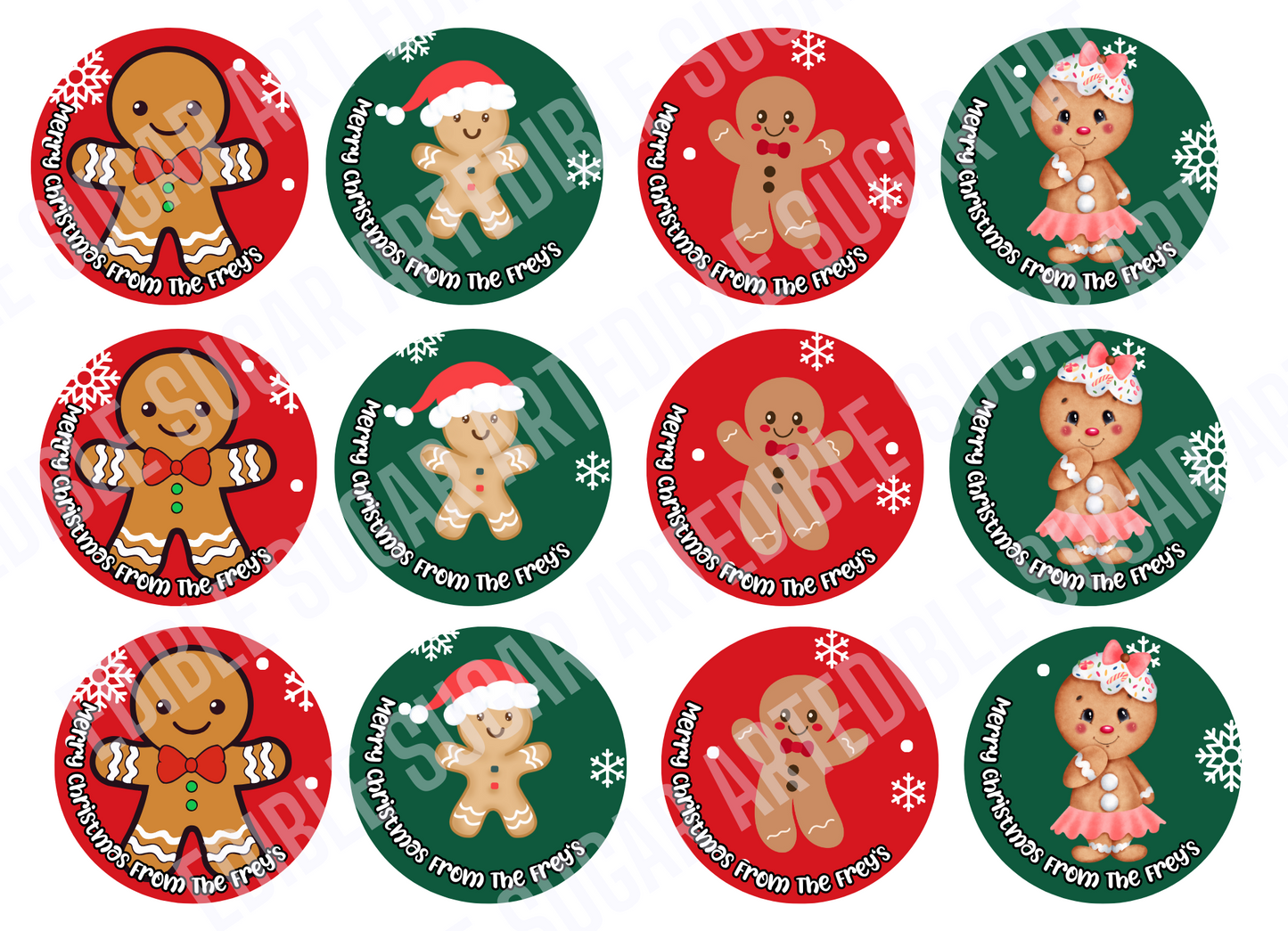 gingerbread man cupcake toppers