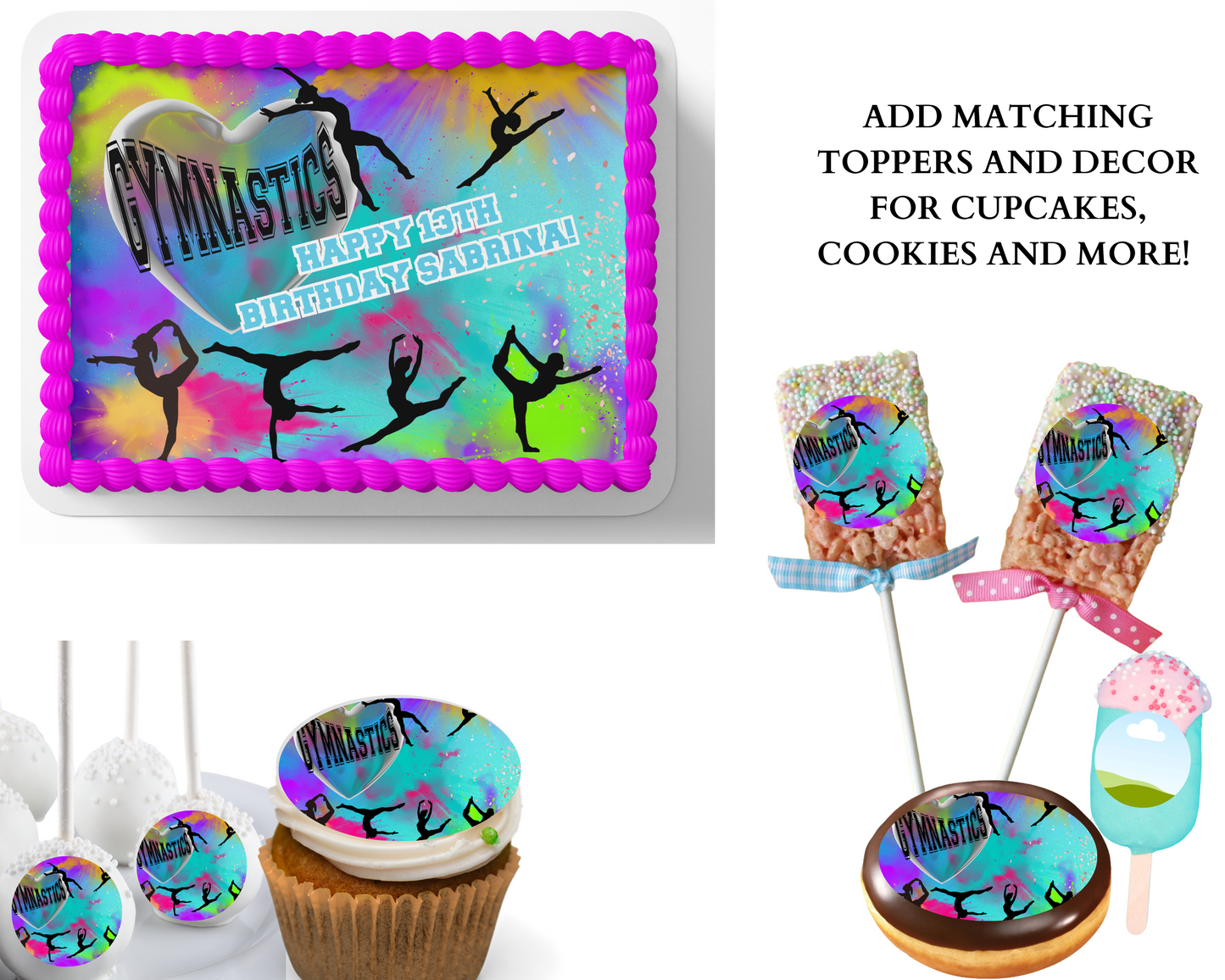 GYMNASTIC CAKE TOPPER, GYMNASTIC PARTY, GYMNASTIC CAKE