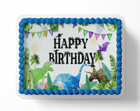 Dinosaur Birthday Cake Topper Edible Image   