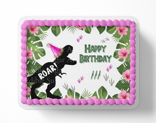 Dinosaur Birthday Cake Topper Edible Image   