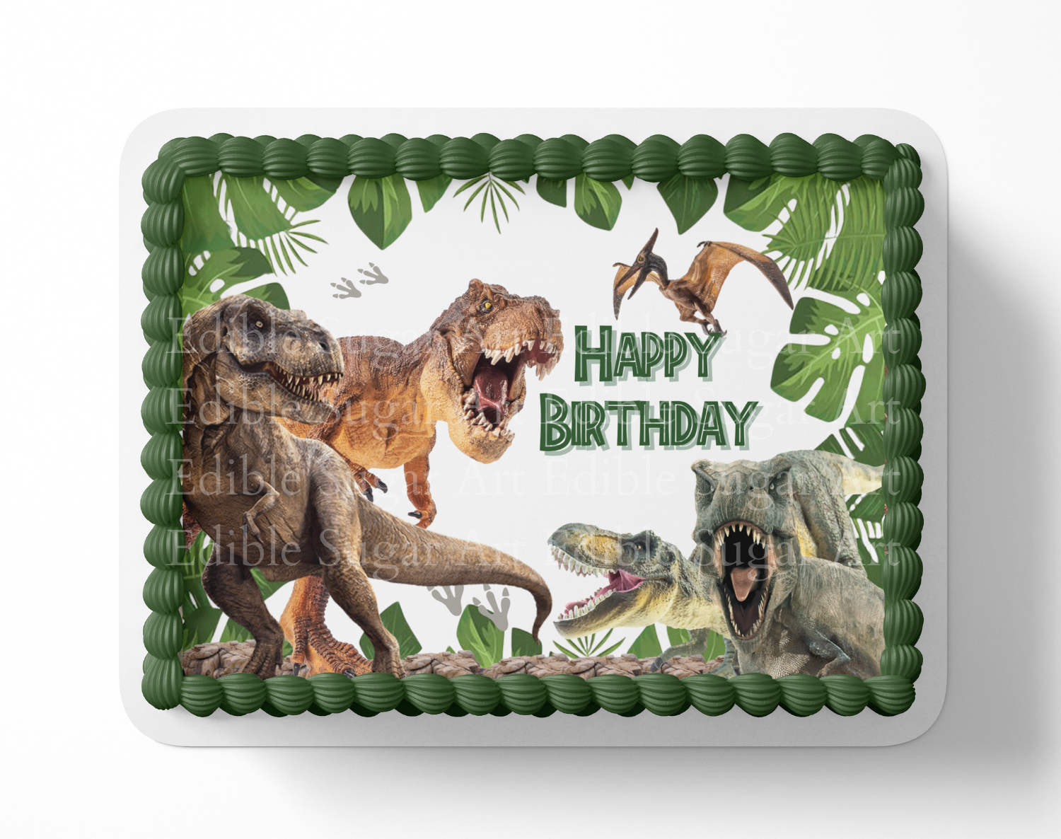 Dinosaur Birthday Cake Topper Edible Image   