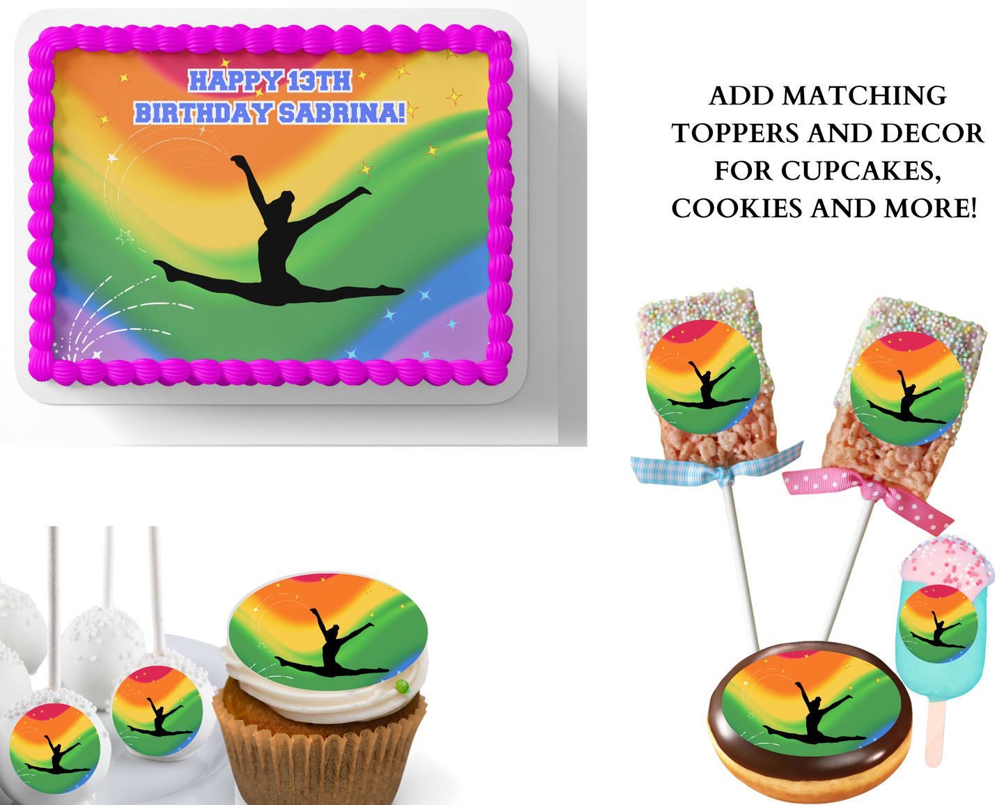 GYMNASTIC CAKE TOPPER, GYMNASTIC PARTY, GYMNASTIC CAKE