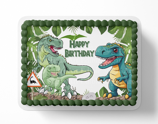 Dinosaur Birthday Cake Topper Edible Image   