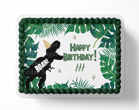 Dinosaur Birthday Cake Topper Edible Image   