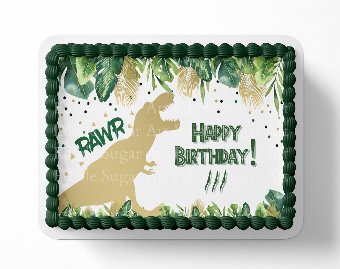 Dinosaur Birthday Cake Topper Edible Image   