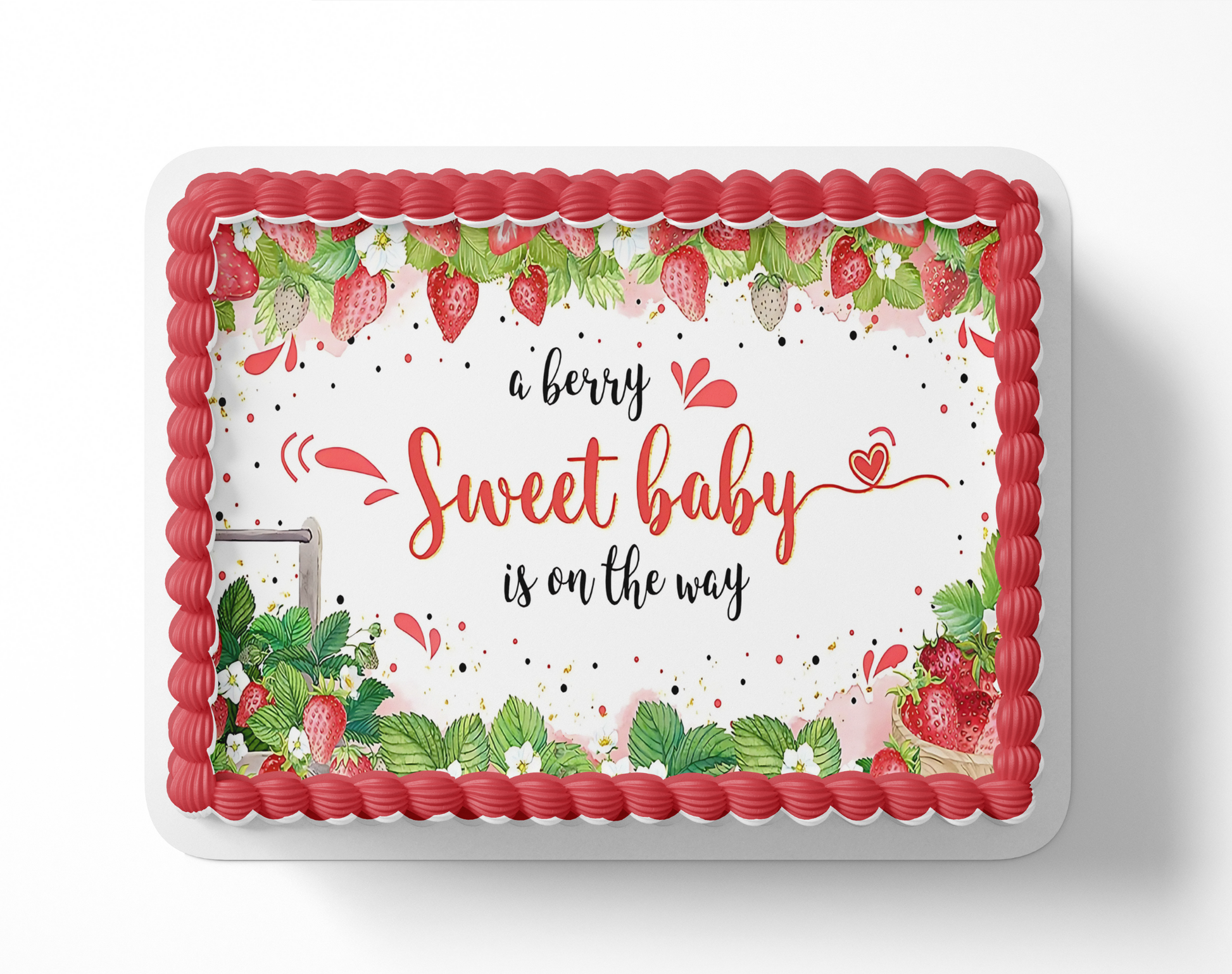 A Berry Sweet Baby Is on the way cake topper