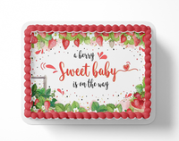 A Berry Sweet Baby Is on the way cake topper