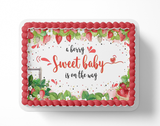 A Berry Sweet Baby Is on the way cake topper