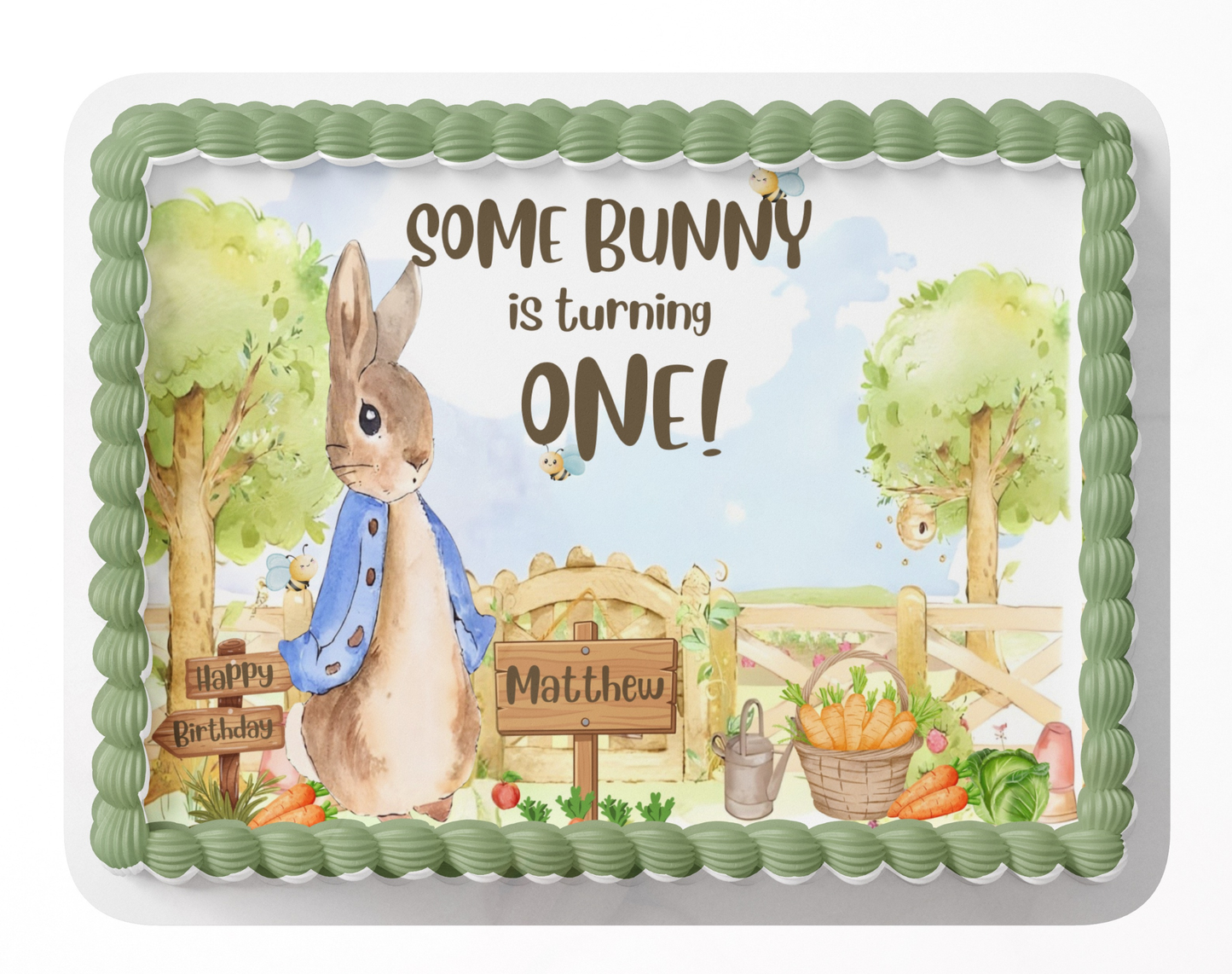 A Little Bunny Is On The Way Cake Topper Peter Rabbit