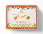 A Little Cutie Is On The Way Baby Shower Cake Topper Orange Tangerine Baby Shower